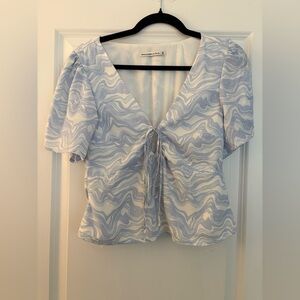 Abercrombie & Fitch Light Blue Swirl Blouse - Never Worn!